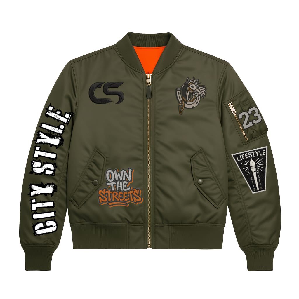 City Style Utility Bomber Jacket
